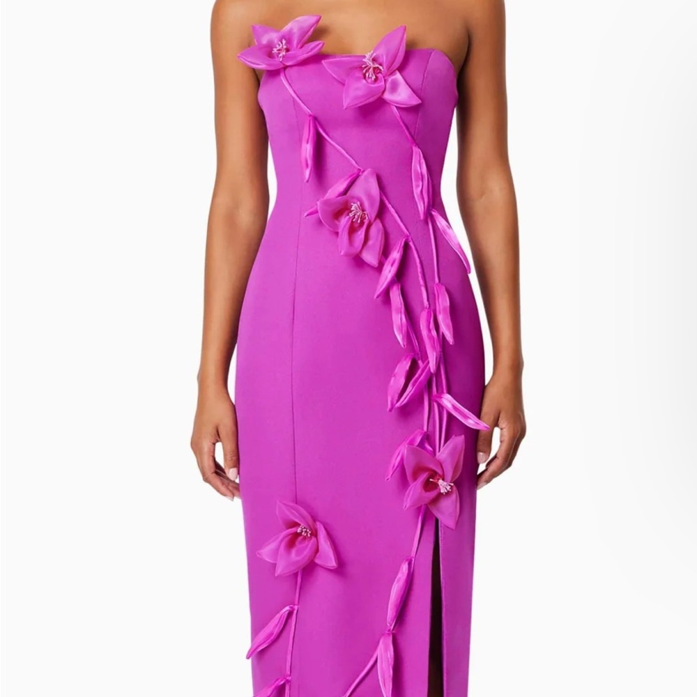 Elliatt Pink Asymmetrical Ruffled Sheath Dress